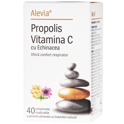 Propolis Vitamina C cu Echinacea și Stevia 40 comprimate masticabile